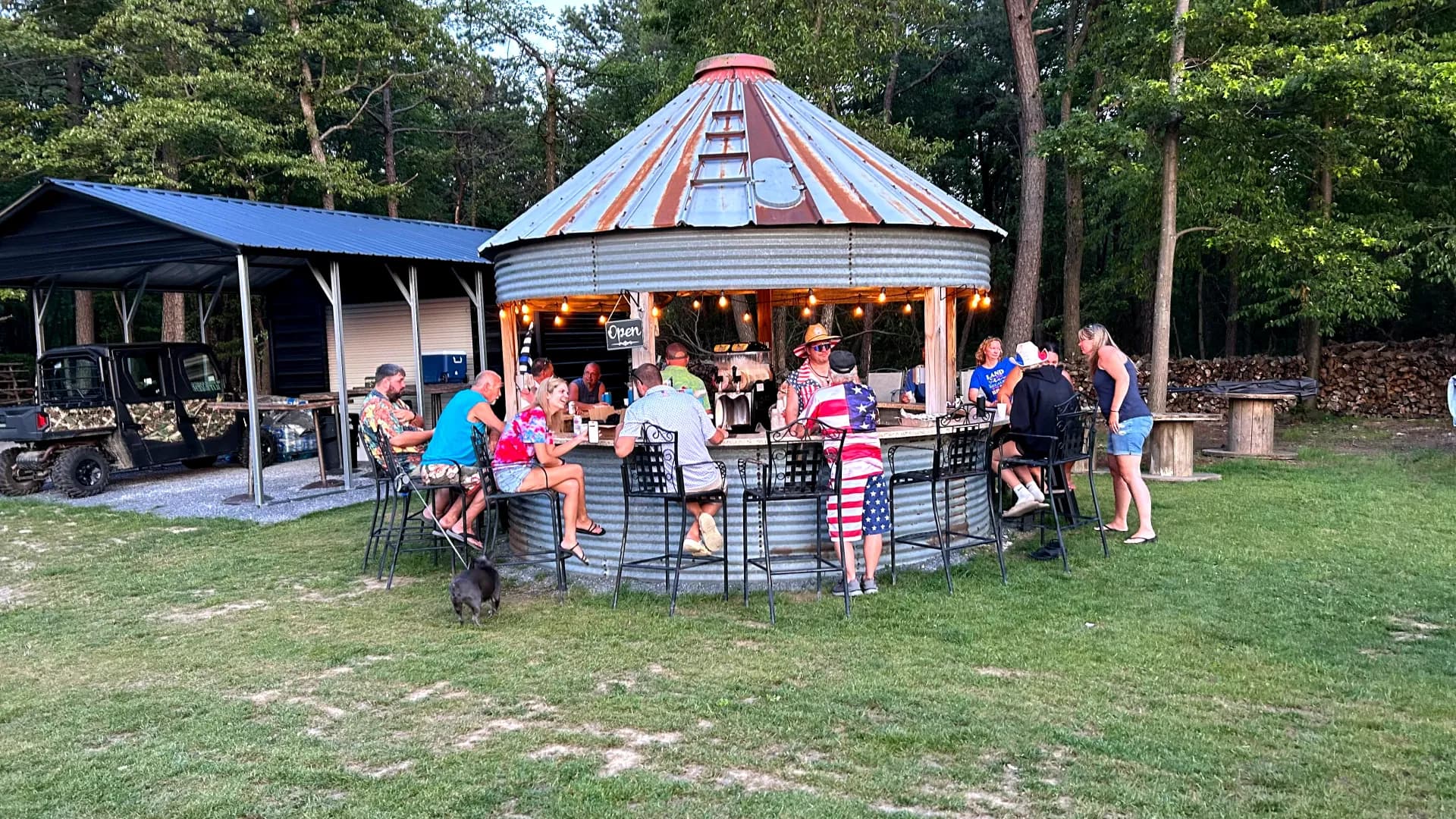 People gathered at Corn Crib Bar
