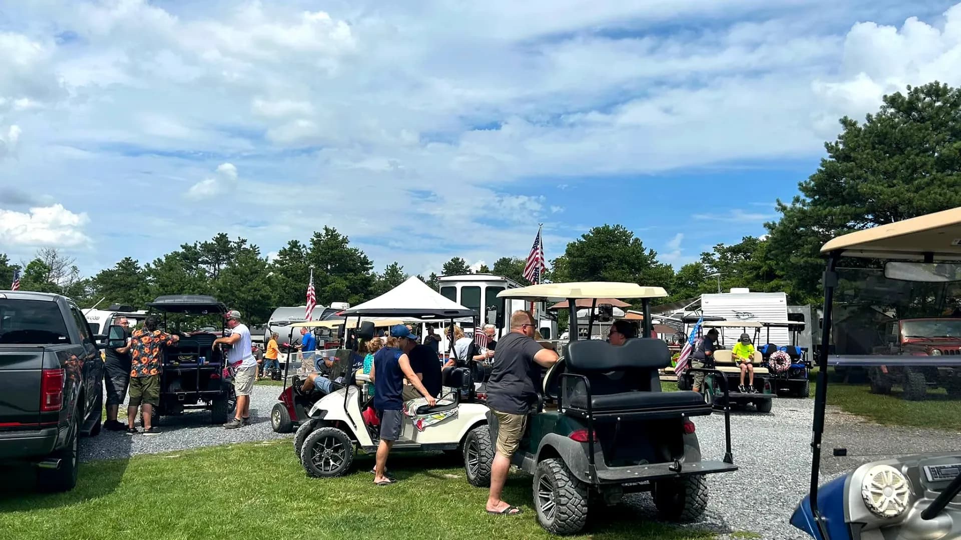 Golf carts at community event