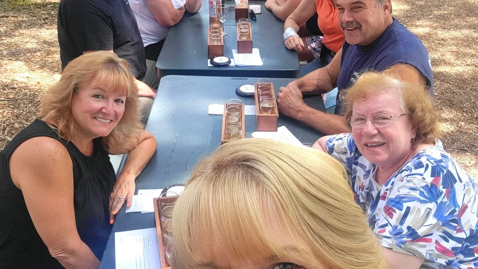 Group at picnic table