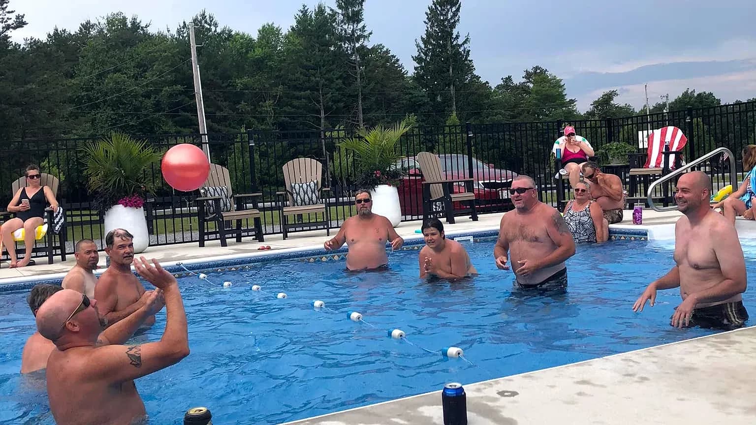 Families enjoying the swimming pool at Pine Ridge campground in Pennsylvania