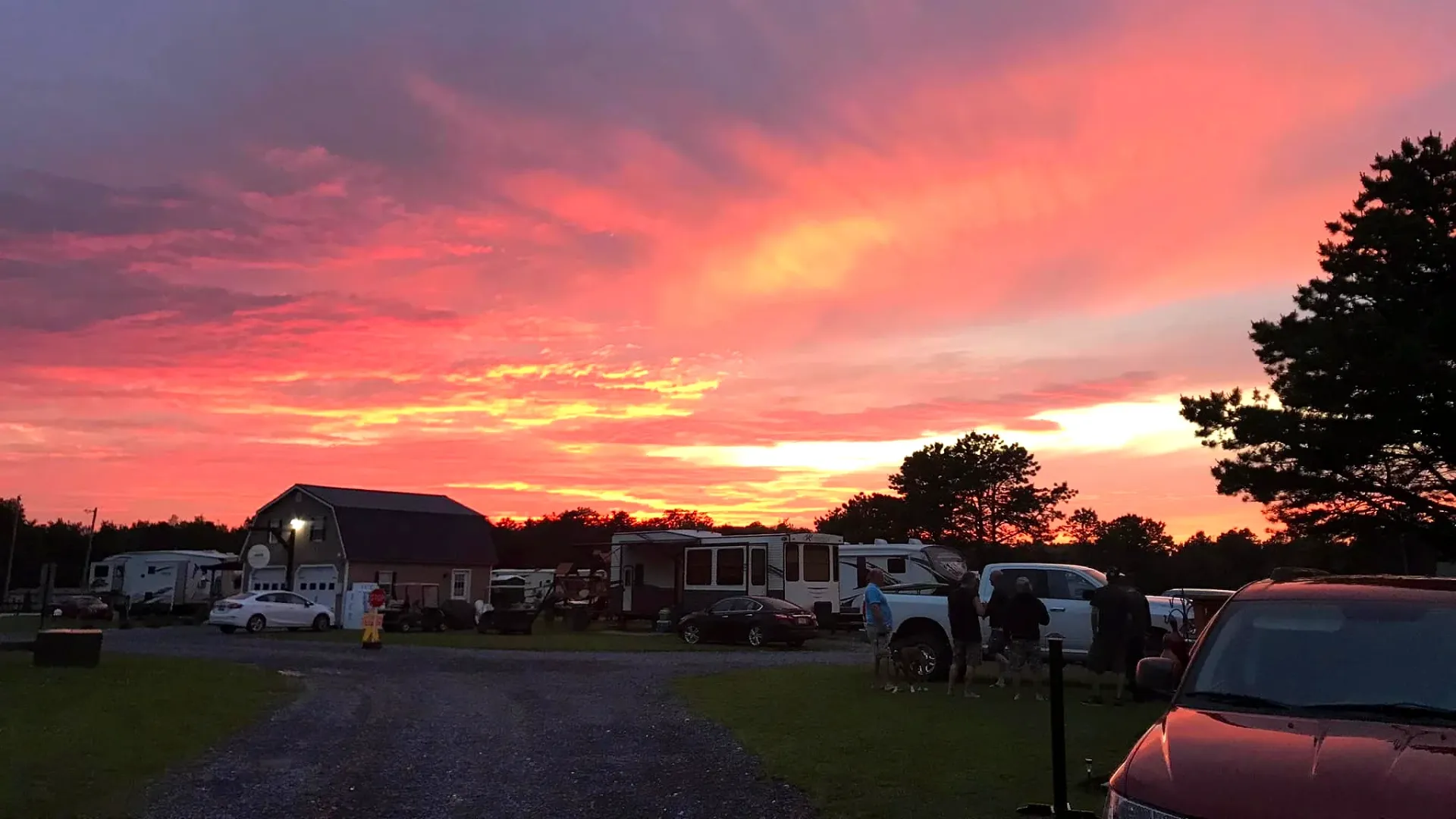 Office building at sunset