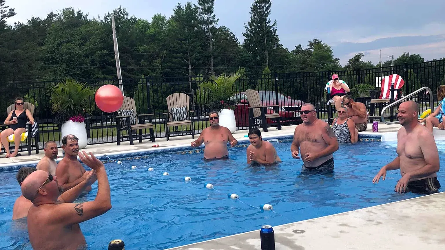 Families enjoying the swimming pool at Pine Ridge campground in Pennsylvania