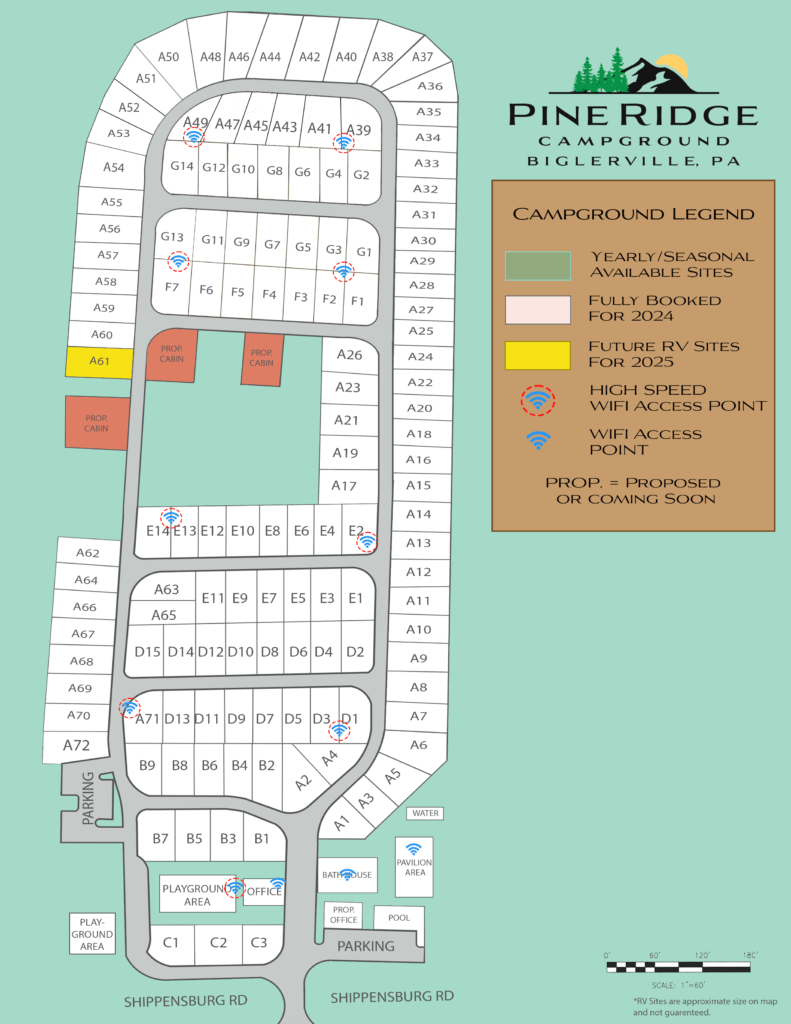 PINE RIDGE CAMPGROUND 2024 MAP
